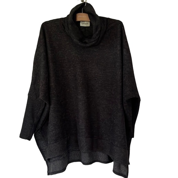 CHERISH dark grey turtle neck bat wing sleeved pull over. - Picture 1 of 6
